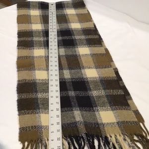 Warm plaid tartan scarf, brown & tan, made in Italy